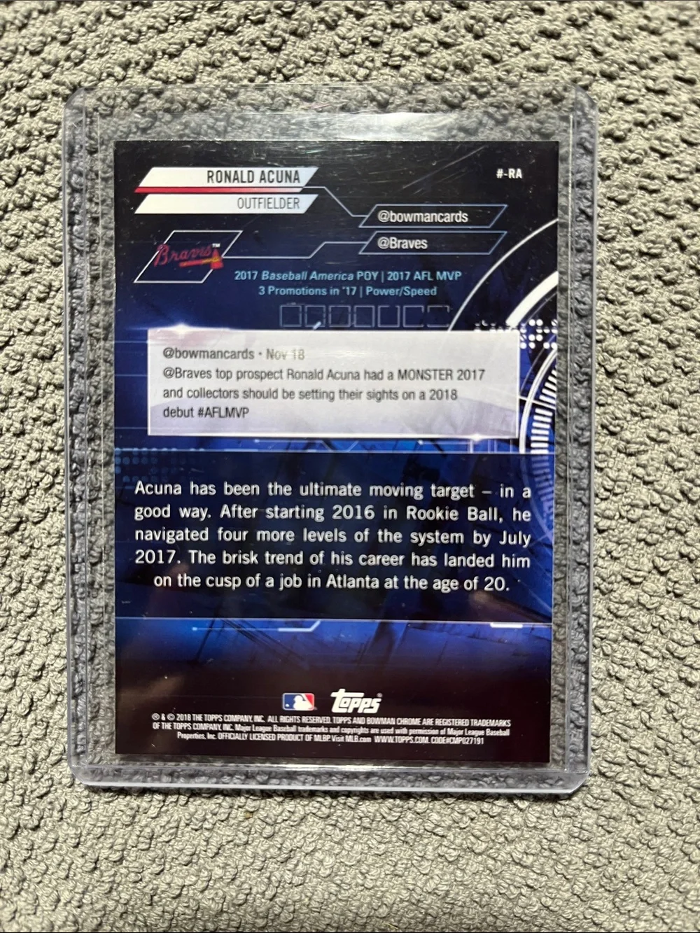 2018 Bowman Chrome Trending Ronald Acuna Jr (RC) # - RA